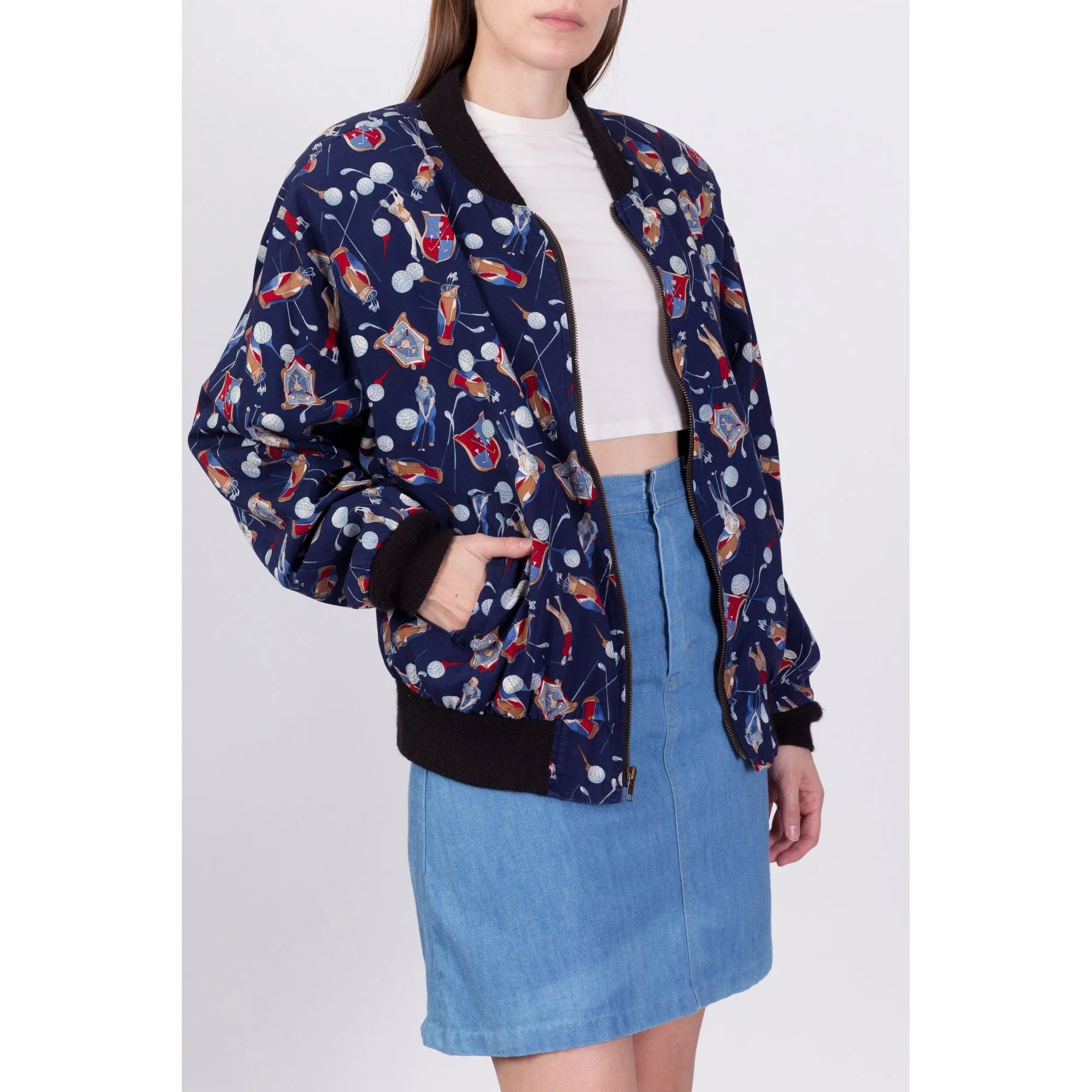 80s Golf All Over Print Jacket - One Size