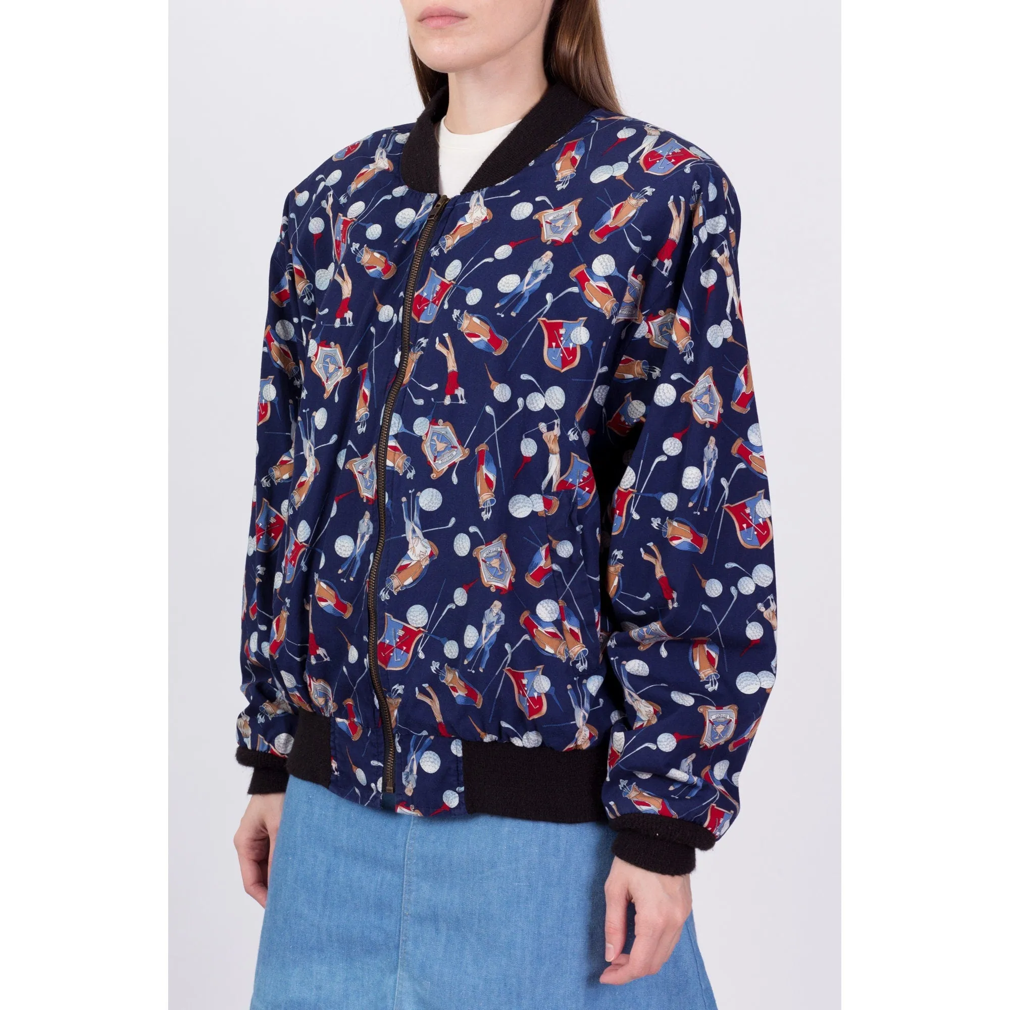 80s Golf All Over Print Jacket - One Size