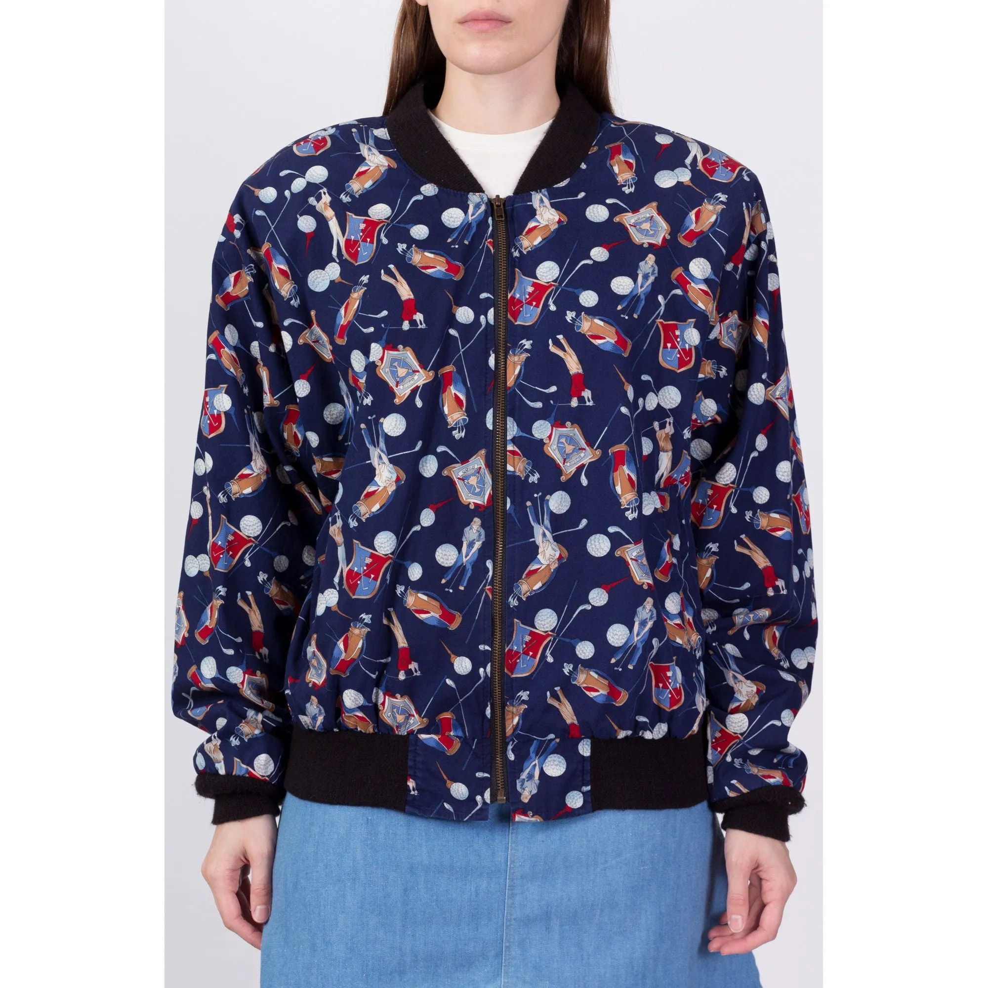 80s Golf All Over Print Jacket - One Size