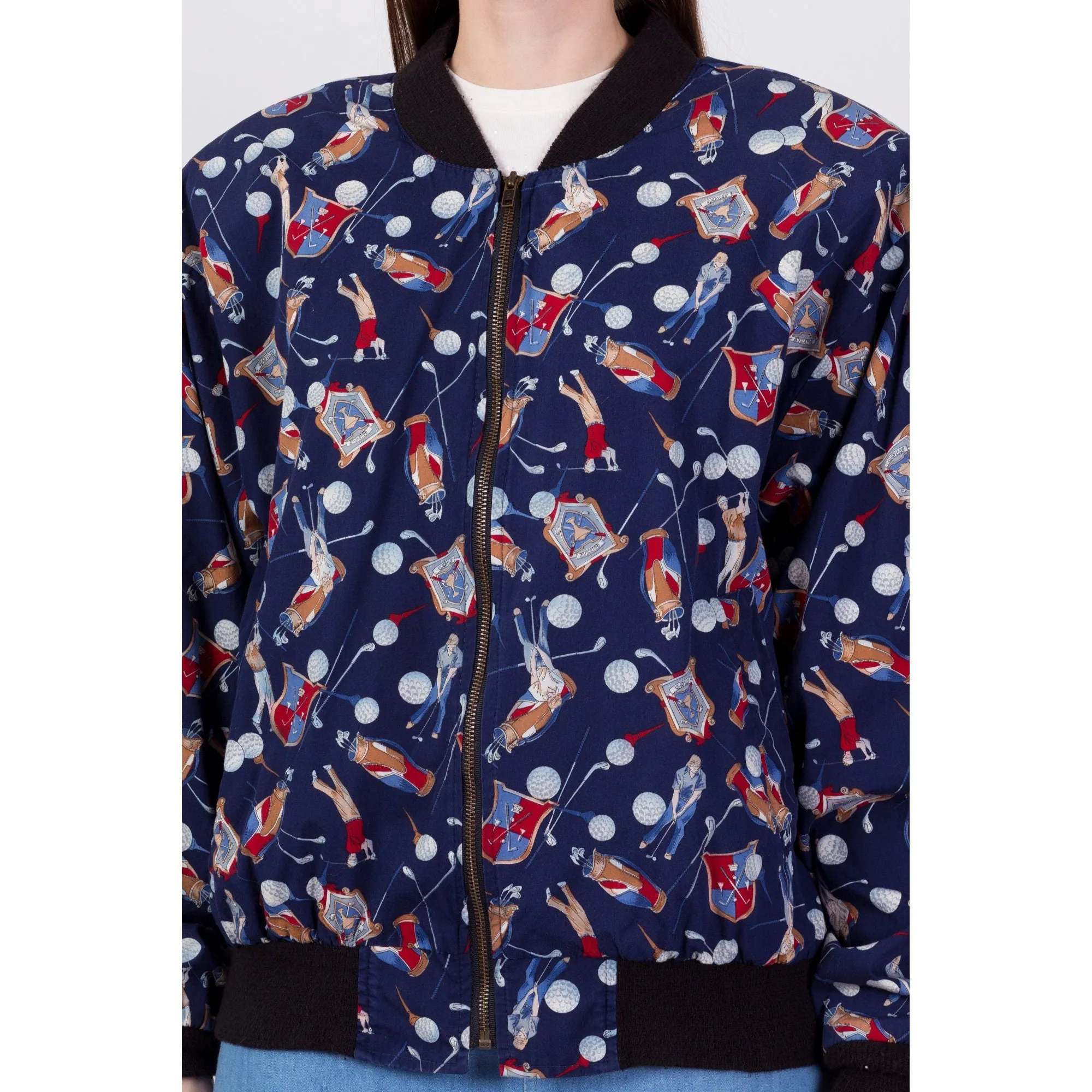 80s Golf All Over Print Jacket - One Size