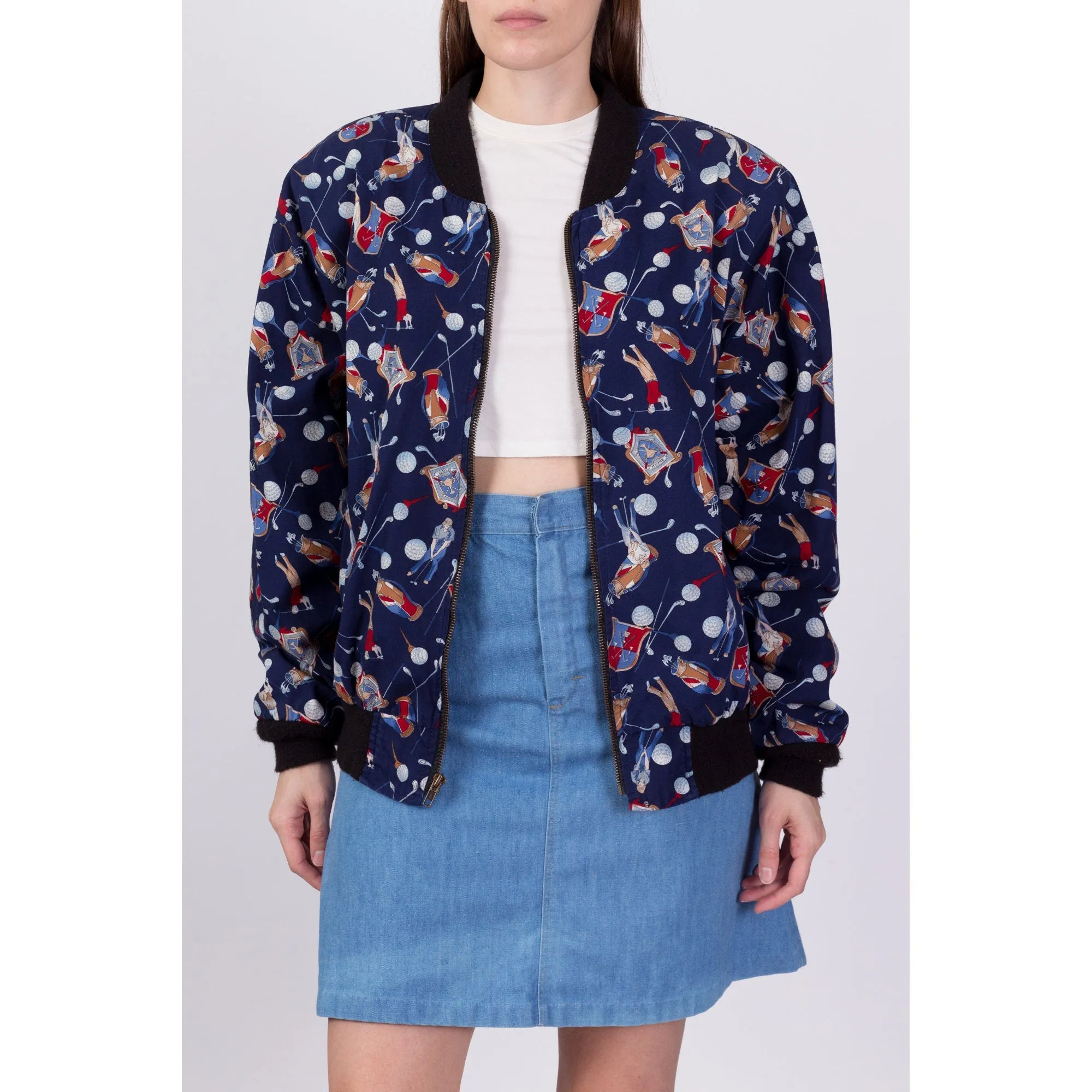 80s Golf All Over Print Jacket - One Size