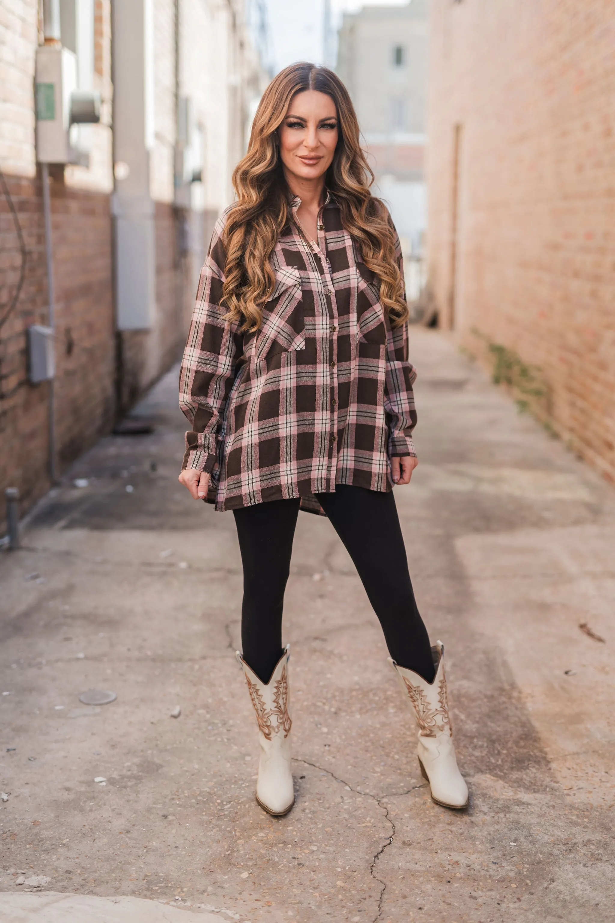 Addyson Camel Plaid Top