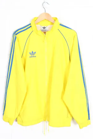 ADIDAS Yellow & Blue Zip Up Windbreaker Jacket (L)