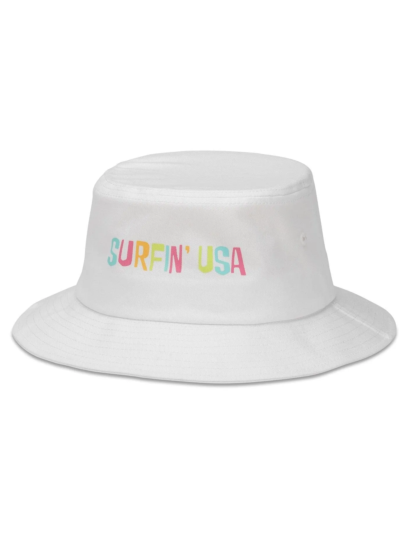 American Needle Surf USA Twill Screen Bucket Hat White 21012A-SURF