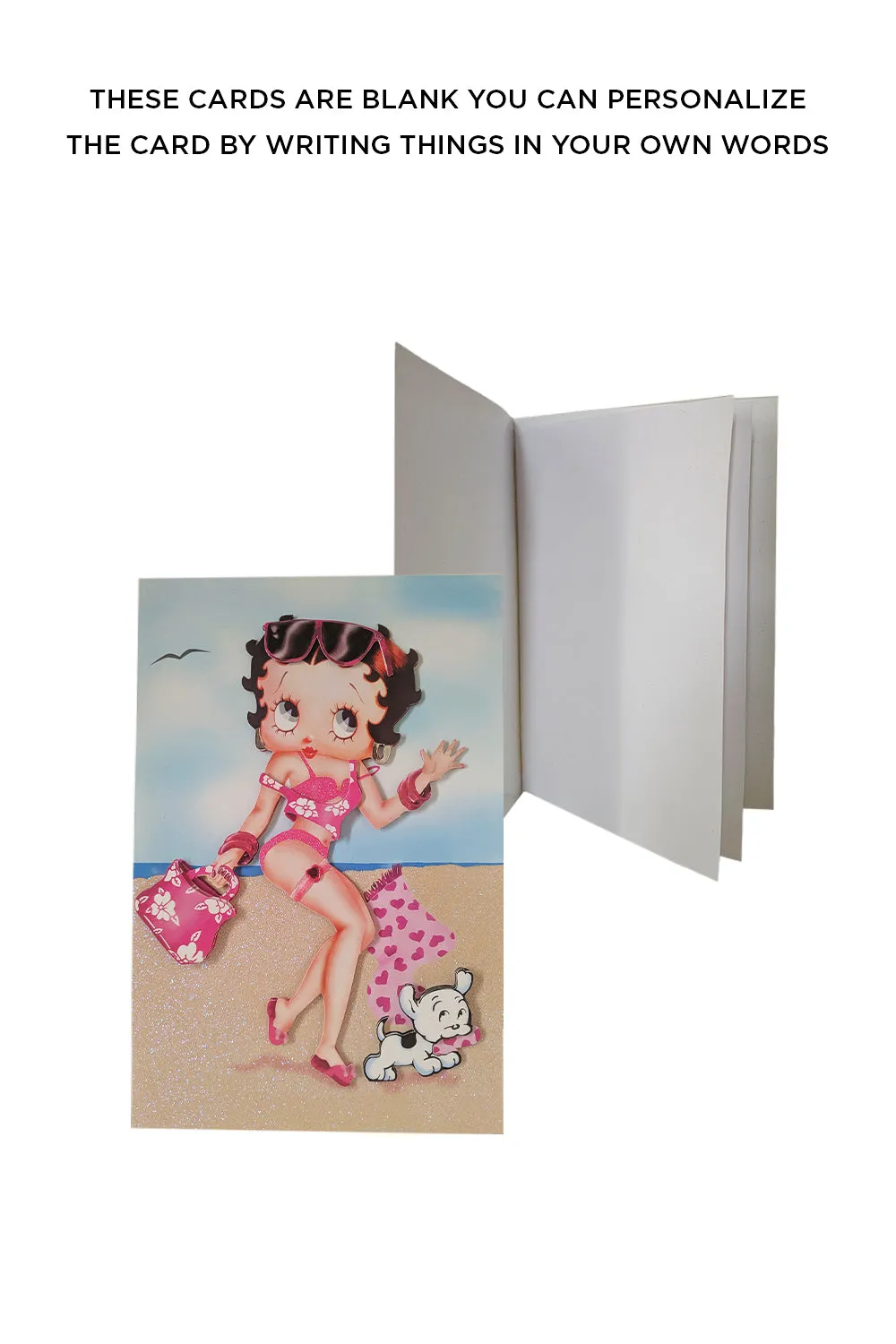 Betty Boop Beach Babe Decoupage Blank Greetings Card (3D)