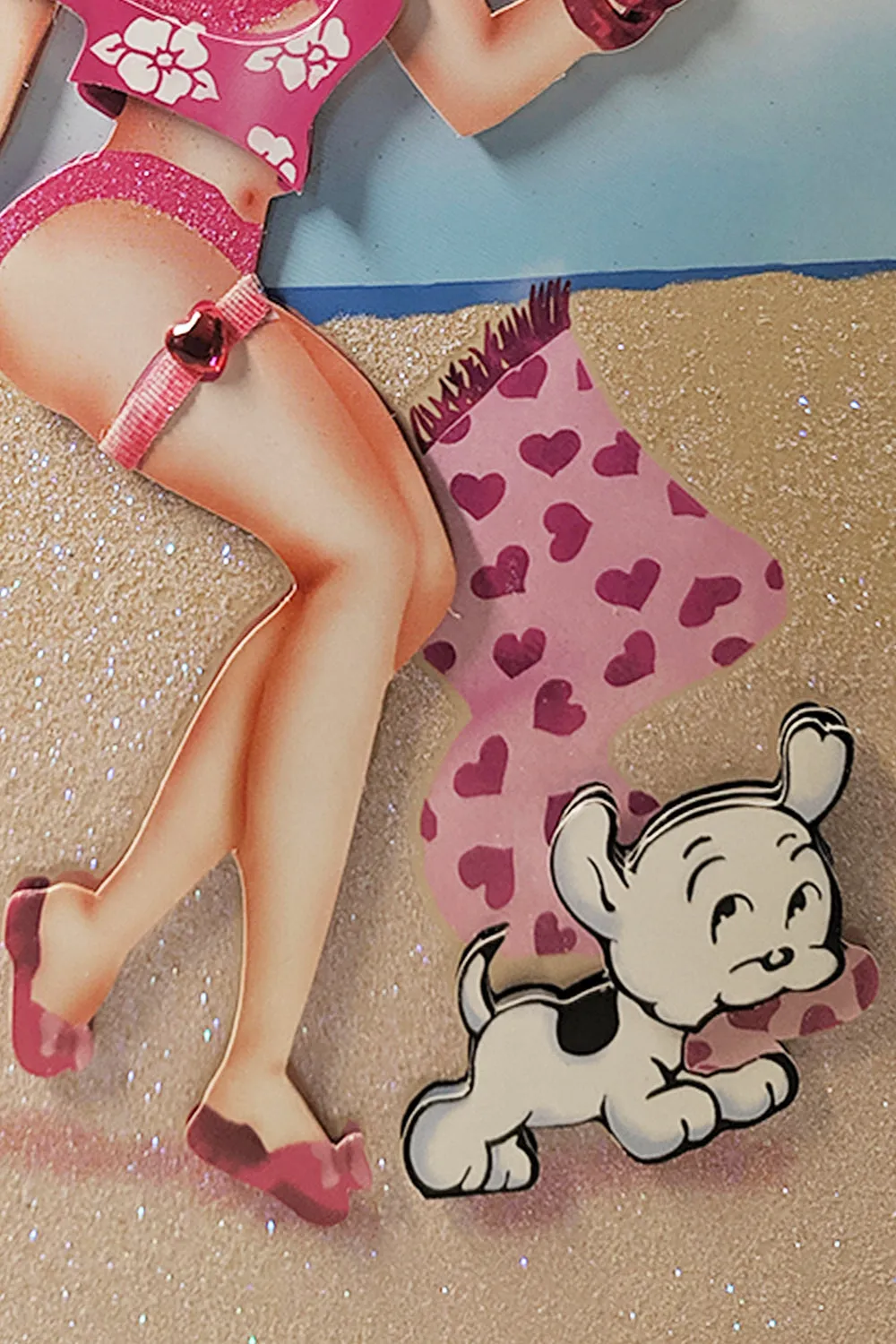 Betty Boop Beach Babe Decoupage Blank Greetings Card (3D)