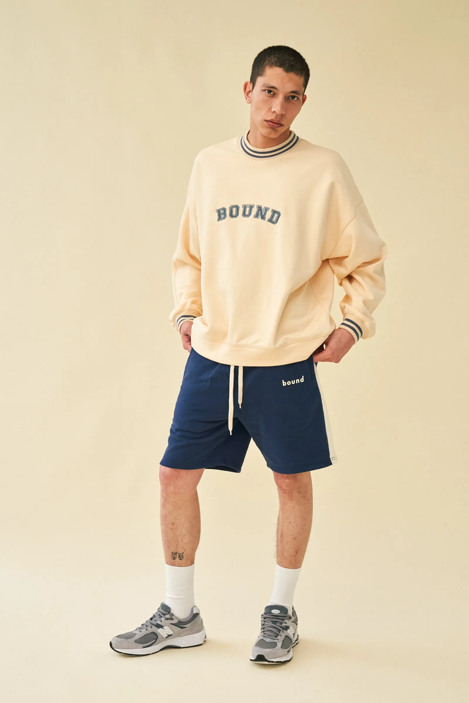 bound 'Varsity' Sweater - Natural