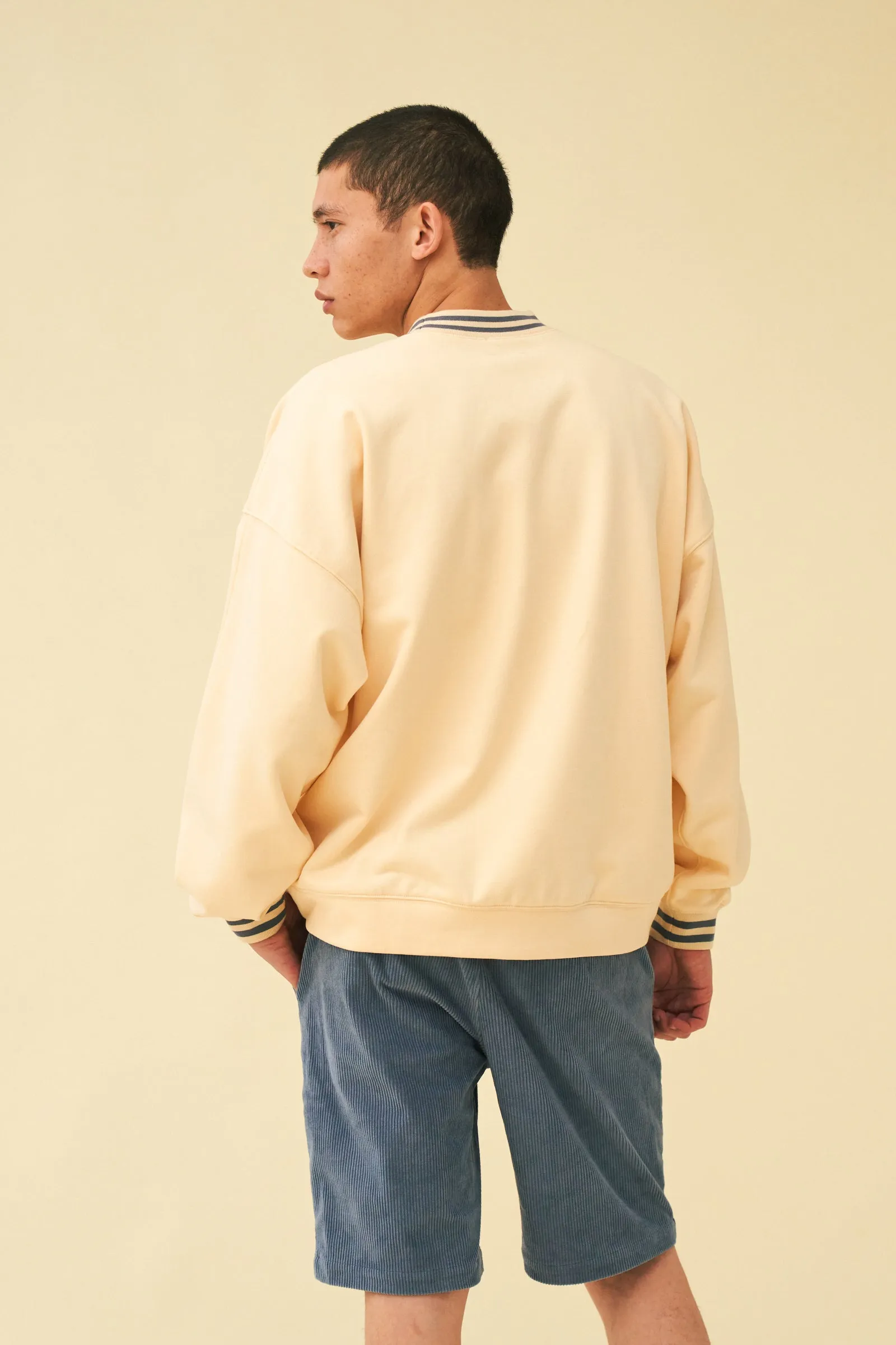 bound 'Varsity' Sweater - Natural