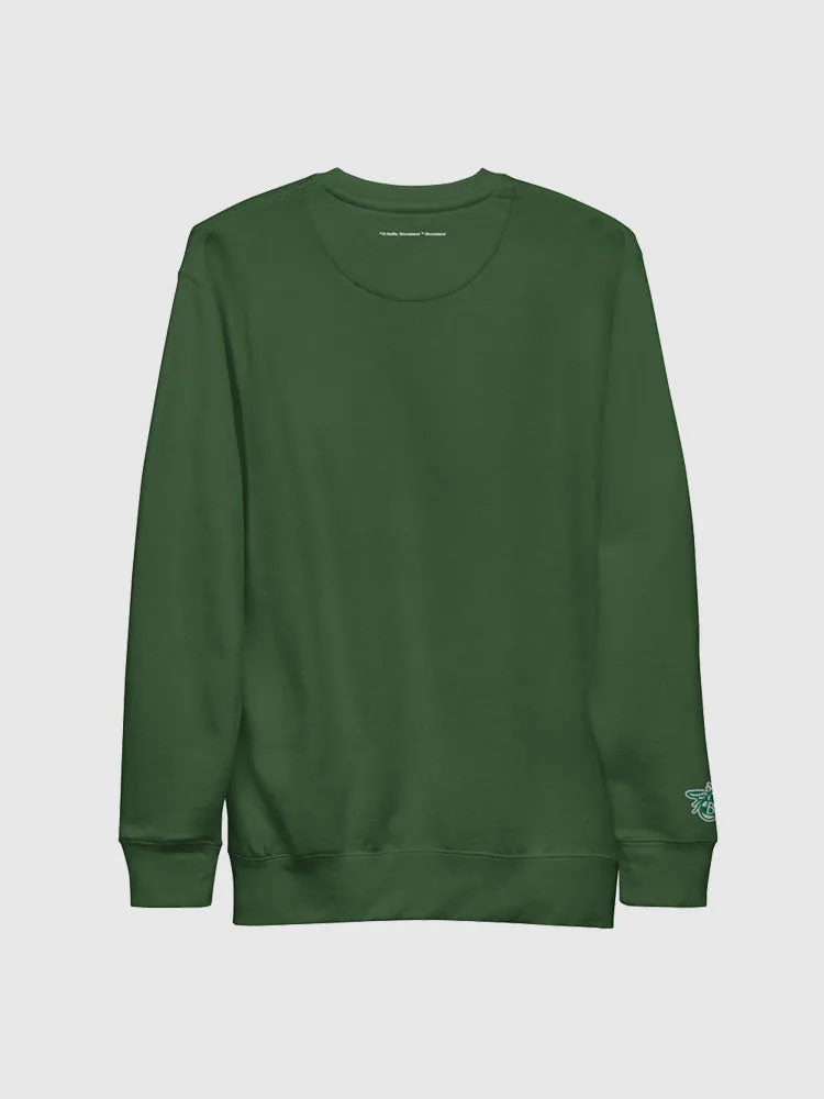 Bridgerton Varsity Embroidered Crewneck Sweatshirt [Forest Green]