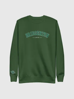 Bridgerton Varsity Embroidered Crewneck Sweatshirt [Forest Green]