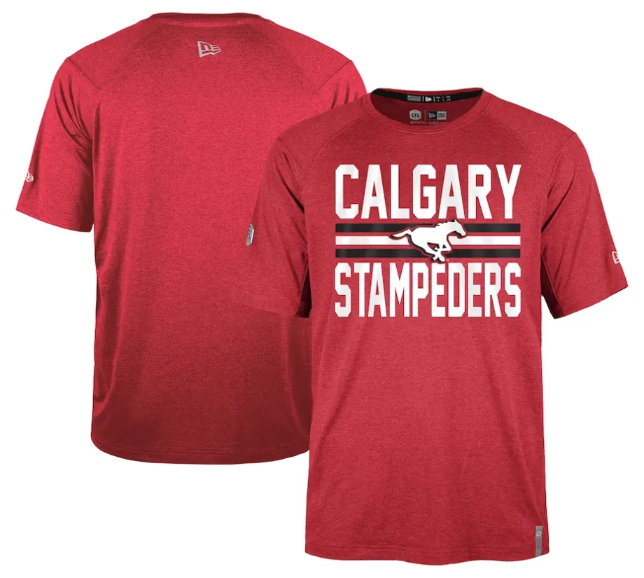 Calgary Stampeders New Era Sideline Varsity Performance T-Shirt - Red