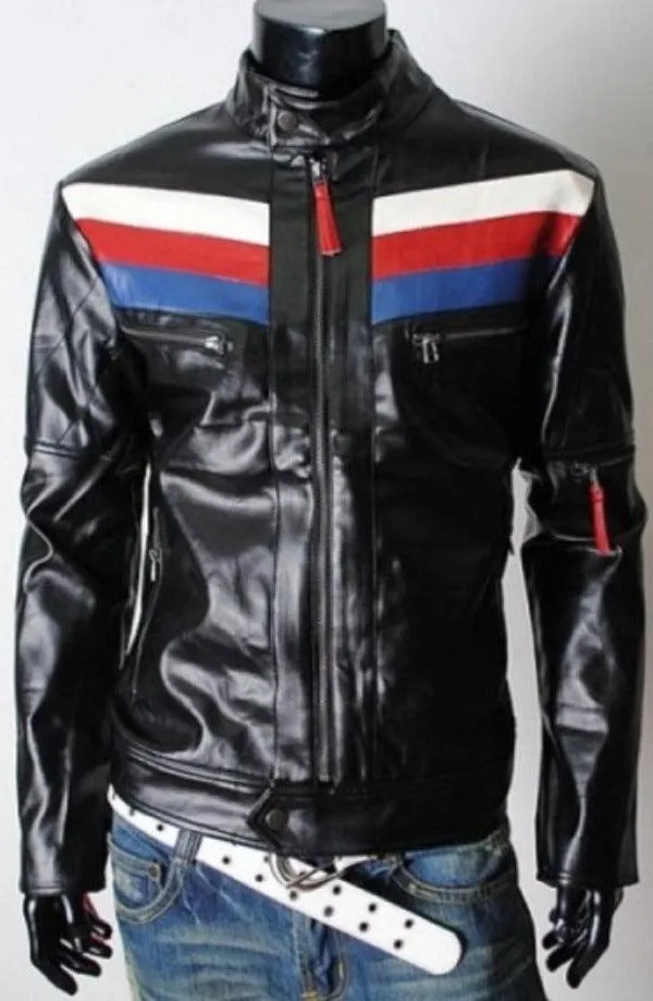 Casual Slim-fit Rider Leather Jacket