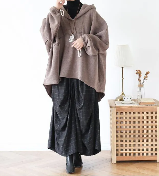 Cloak Casual Coat Loose Hooded  Plus Size Coat Jackets