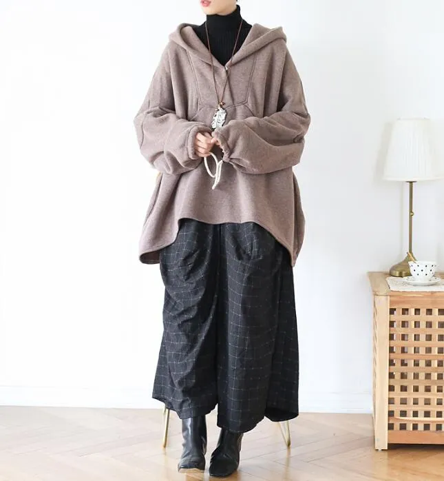 Cloak Casual Coat Loose Hooded  Plus Size Coat Jackets