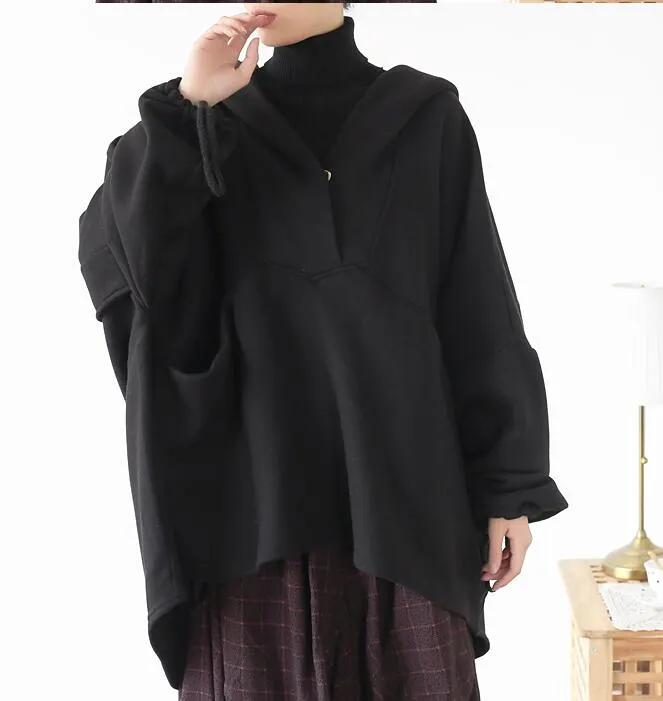 Cloak Casual Coat Loose Hooded  Plus Size Coat Jackets