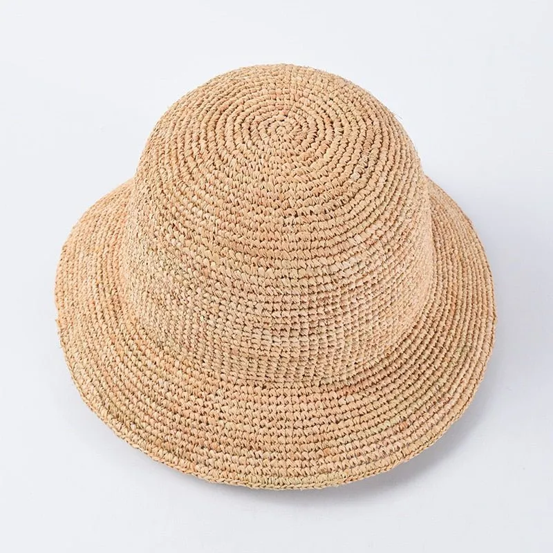 Crochet Bucket Hat With Premium Raffia