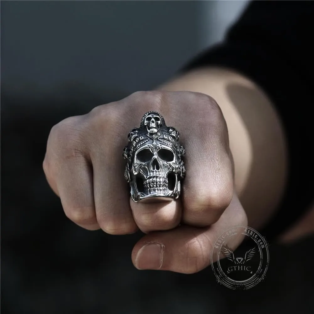 Death Skull Crown Stainless Steel Ring