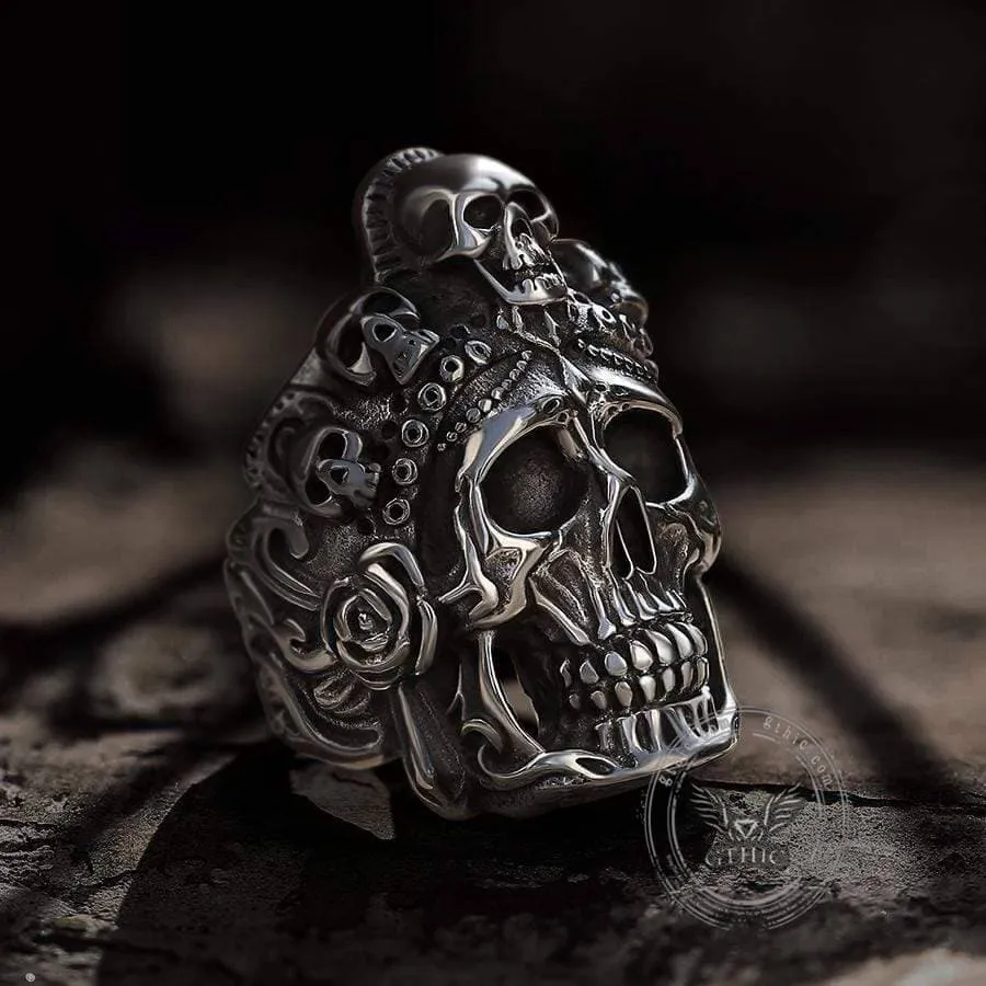 Death Skull Crown Stainless Steel Ring