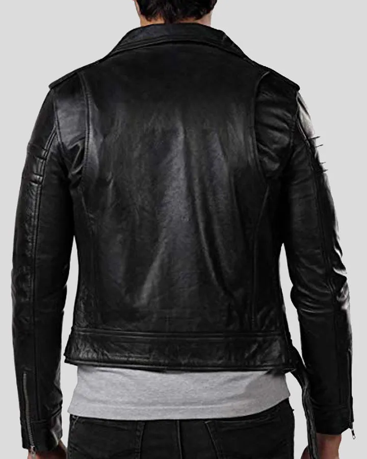 Donn Black Vintage Motorcycle Leather Jacket