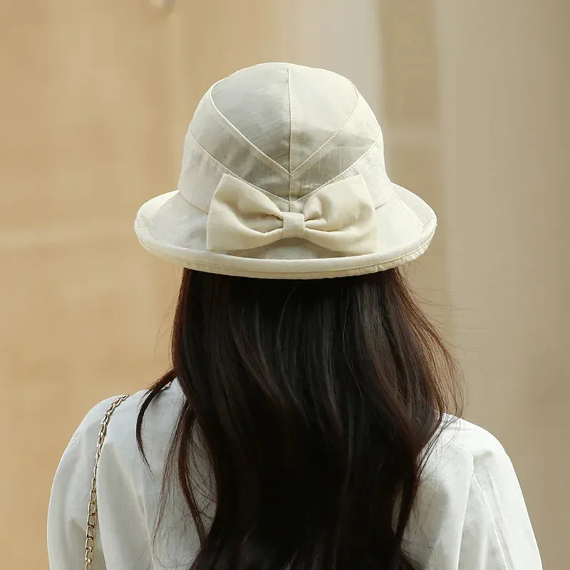 Exquisite Bow Fashionable Elegant Light Transparent Sunshade Hat