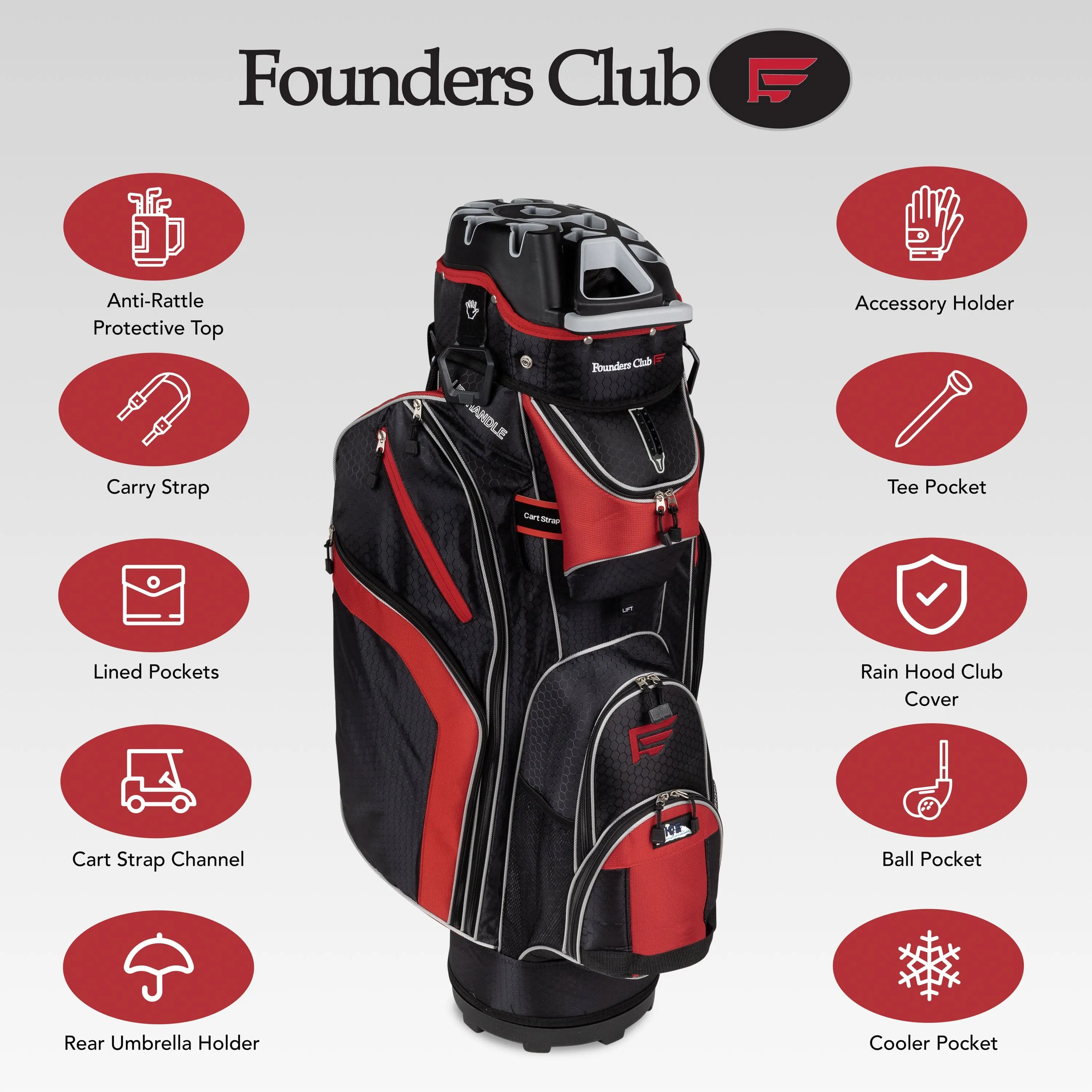 Founders Club 3rd Gen Premium Organizer 14 Way Golf Cart Bag (Aegean Blue)