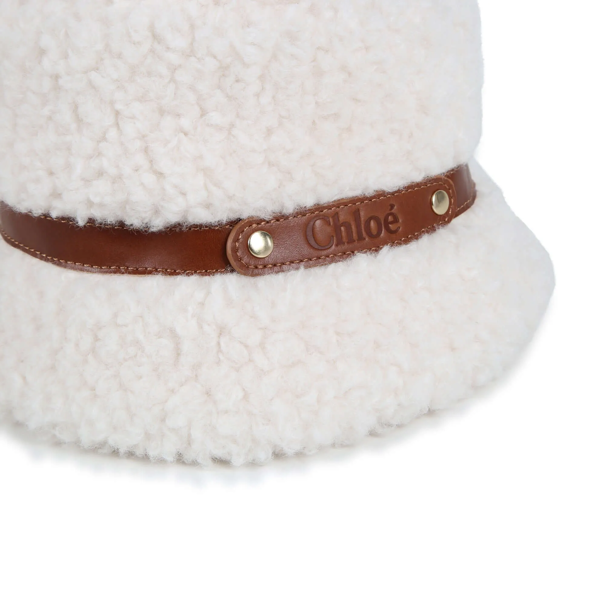 Girls Cream Shearling Hat