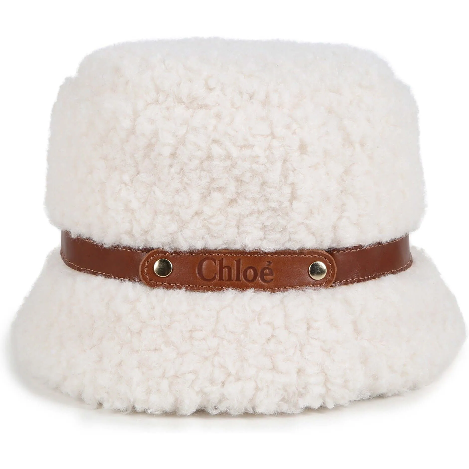 Girls Cream Shearling Hat