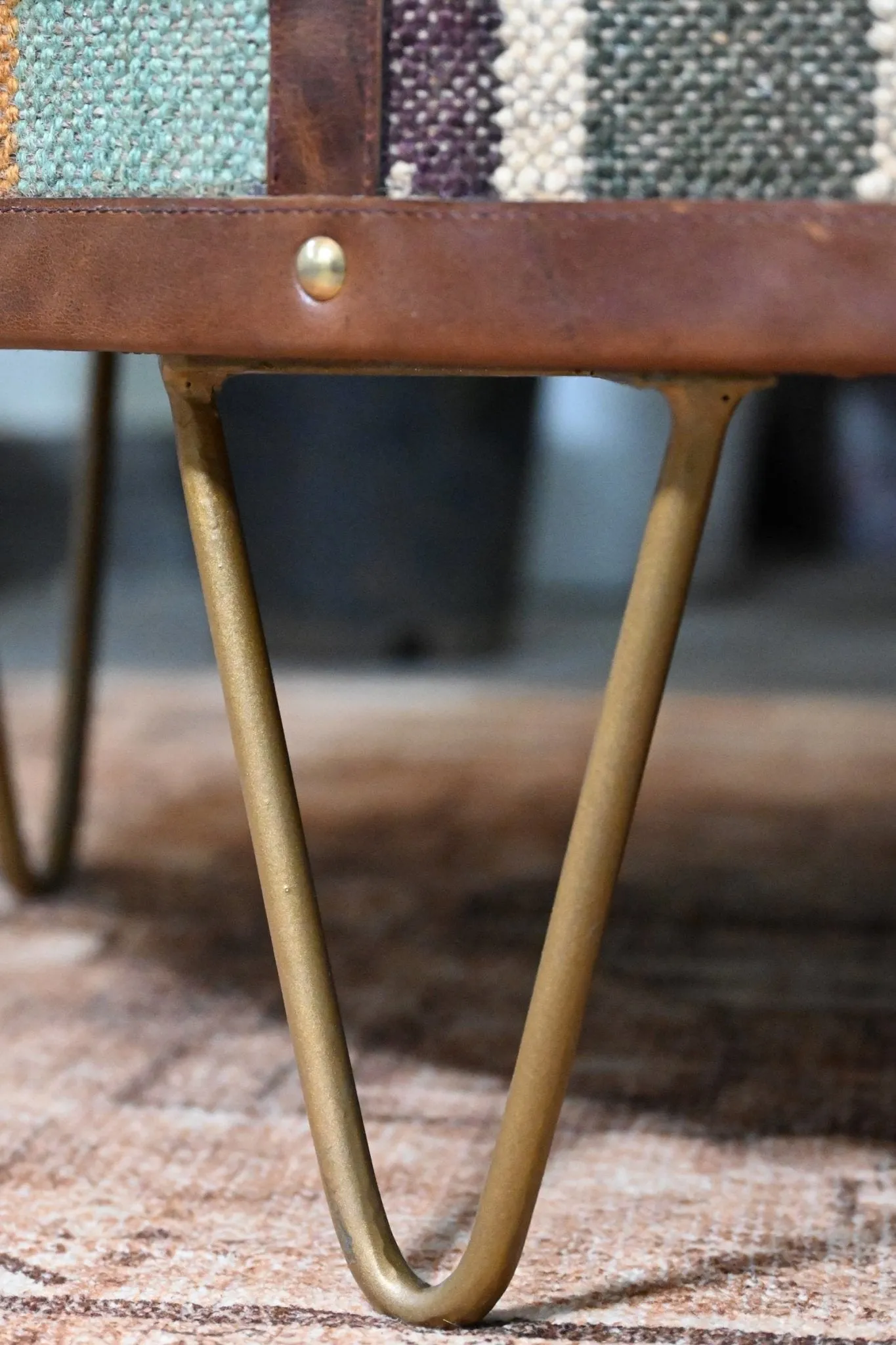 GOROUND COFFEE TABLE - KILIM AND LEATHER