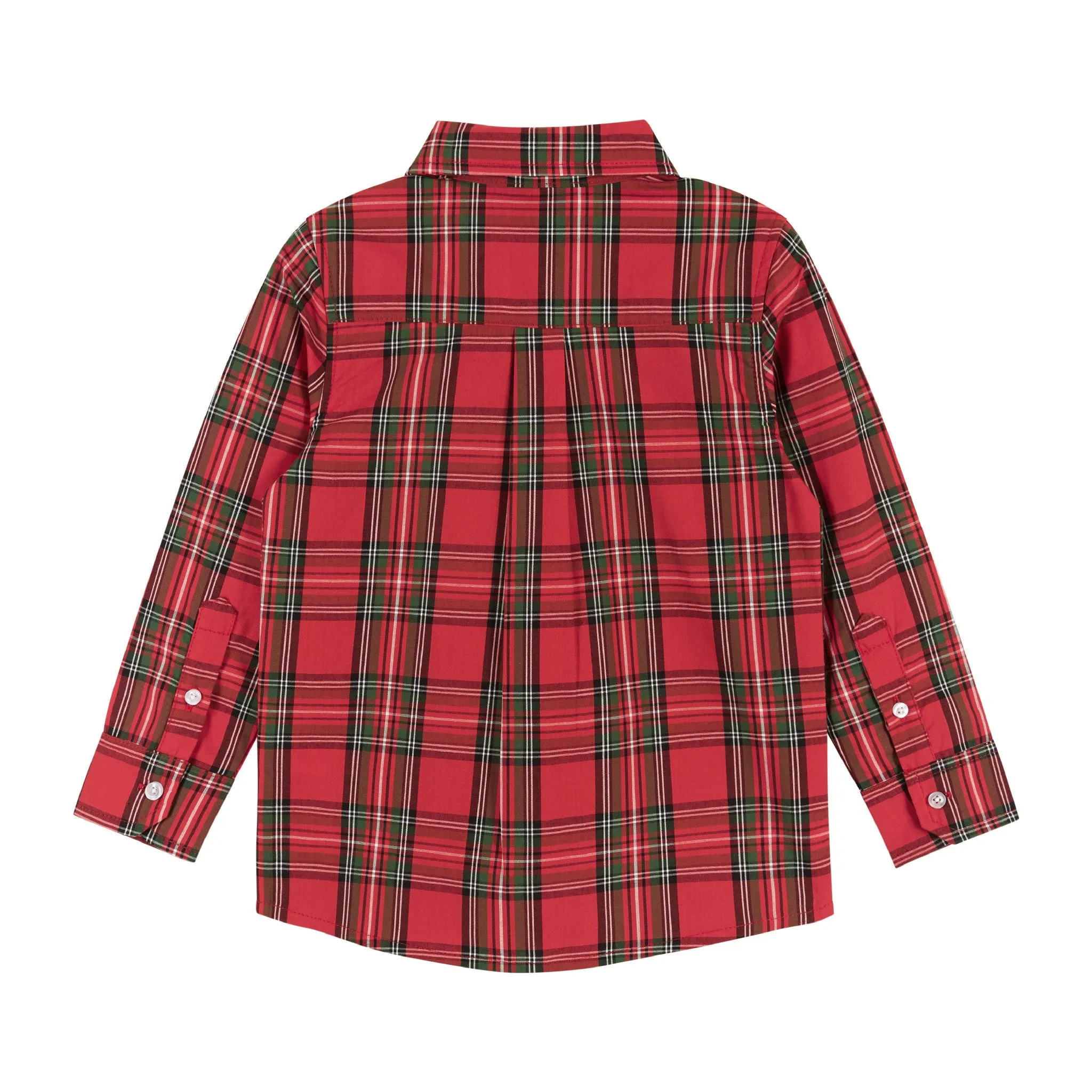 Holiday Plaid Buttondown & Bowtie Set | Red