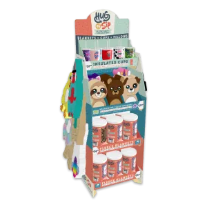 Hug 'N Sip Cup Plush Assortment Floor Display - 38 Pieces Per Retail Ready Display 88567