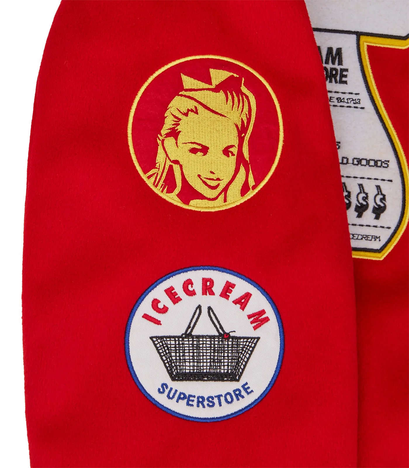 ICECREAM SUPPLIES VARSITY JACKET - RED