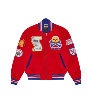 ICECREAM SUPPLIES VARSITY JACKET - RED