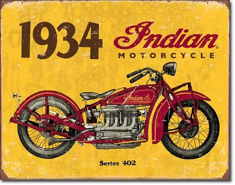 Indian Motorcycle 1934 Tin Sign