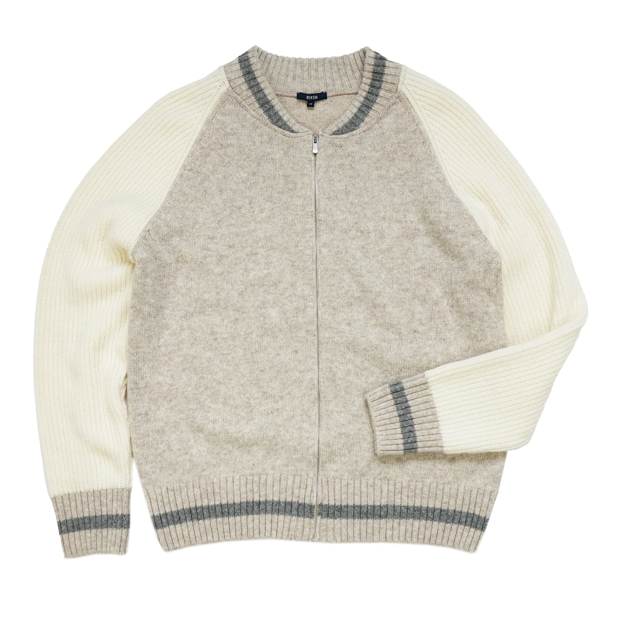 Jefferson Beige Knit Bomber