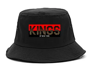 Kings Of NY Cheetah Print Logo Bucket Hat