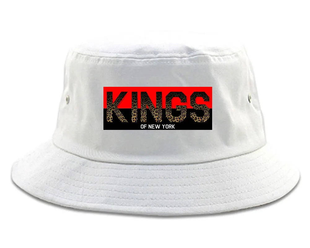 Kings Of NY Cheetah Print Logo Bucket Hat