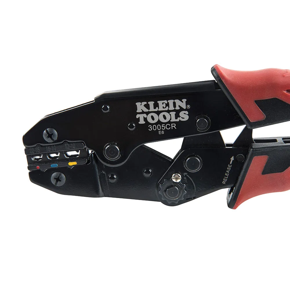 Klein 3005CR Ratcheting Crimper, 10-22 AWG - Insulated Terminals