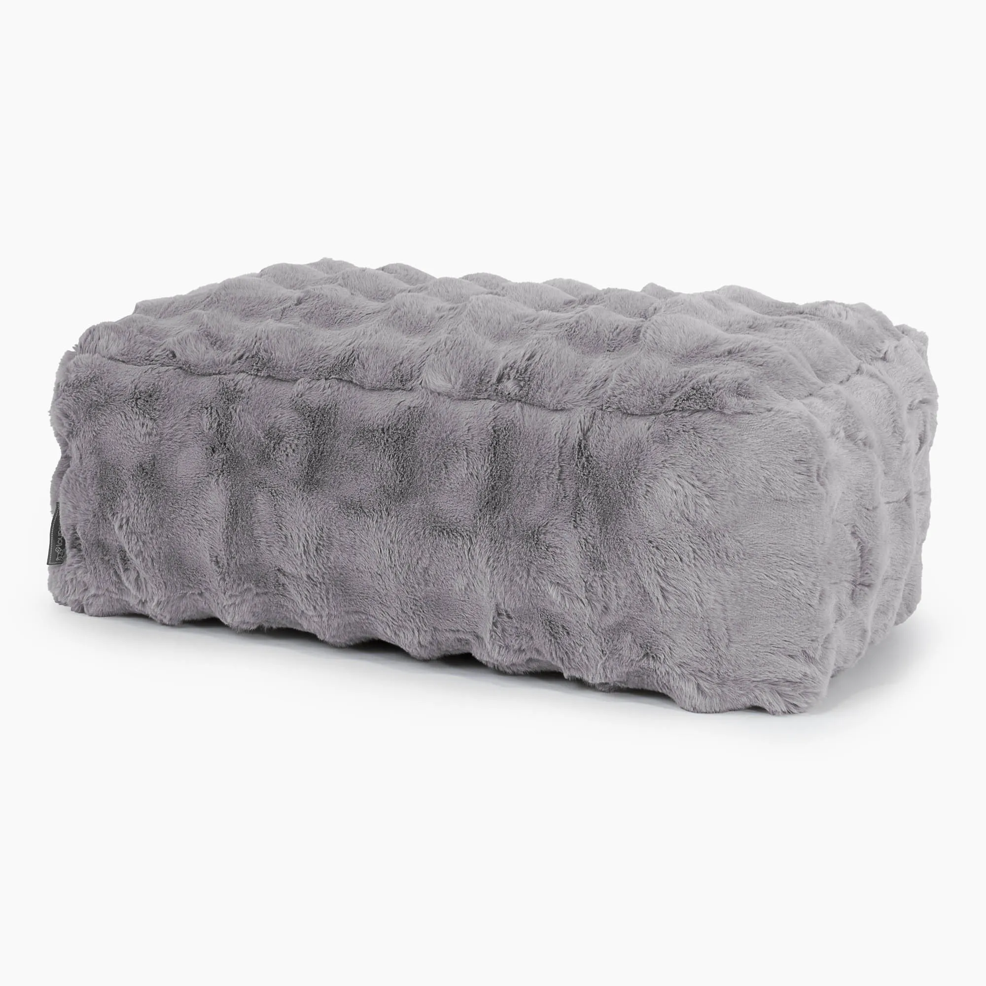 Large Footstool - Bubble Faux Fur Grey