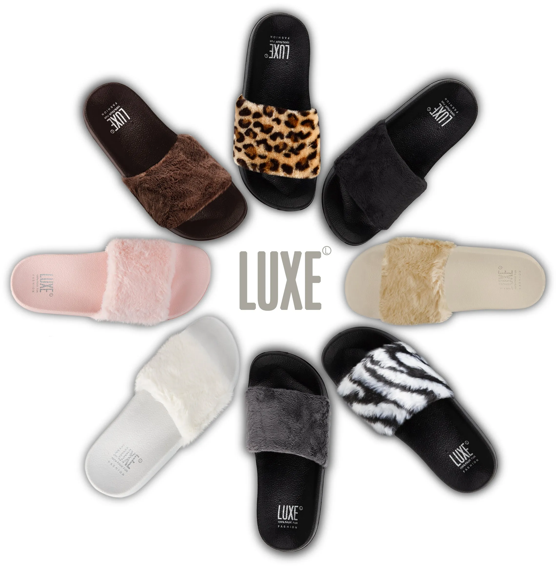 Luxe Fashion Classic Faux Sheepskin Women Slides-1-Piece