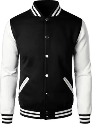 Men’s Wool Blend Varsity Baseball Letterman Jacket,