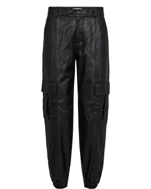 NUCAREN LEATHER PANTS - Caviar