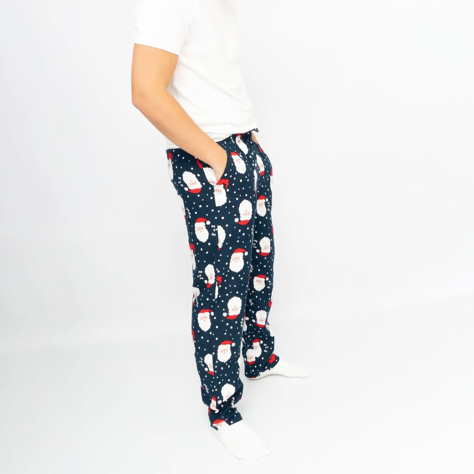 Old Navy Mens Santa Christmas Navy Pyjama Bottoms