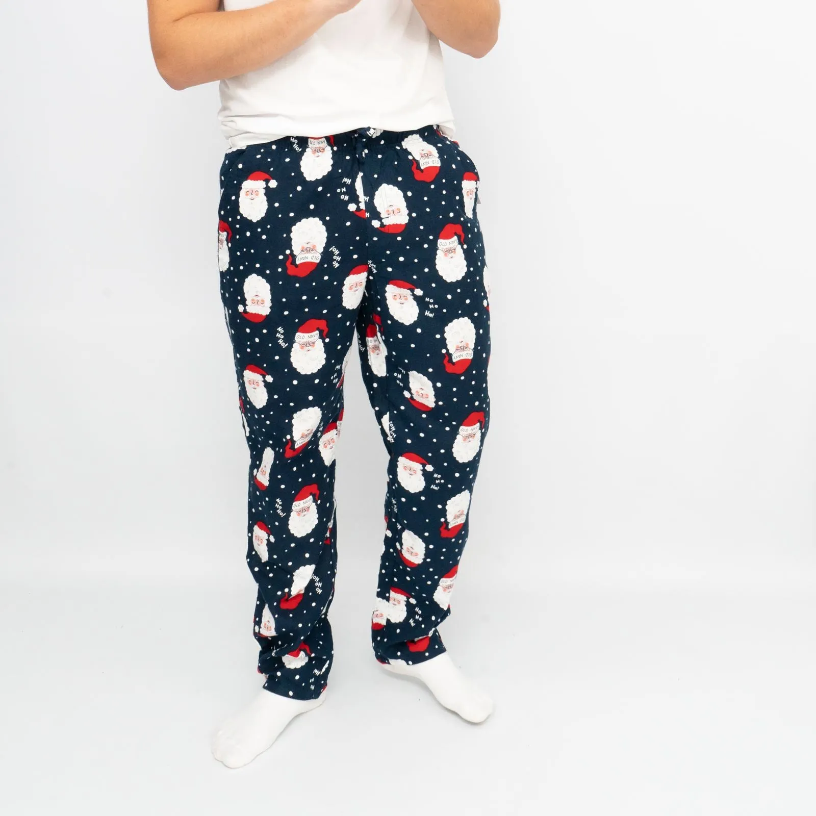 Old Navy Mens Santa Christmas Navy Pyjama Bottoms