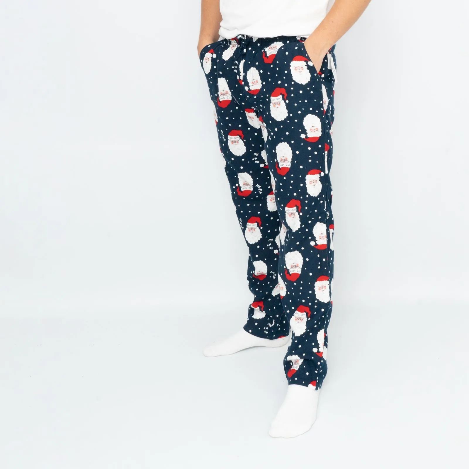 Old Navy Mens Santa Christmas Navy Pyjama Bottoms