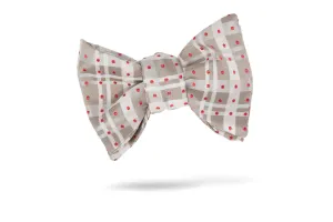 Orange Dot Plaid 100% Silk Bow Tie - Le Mans