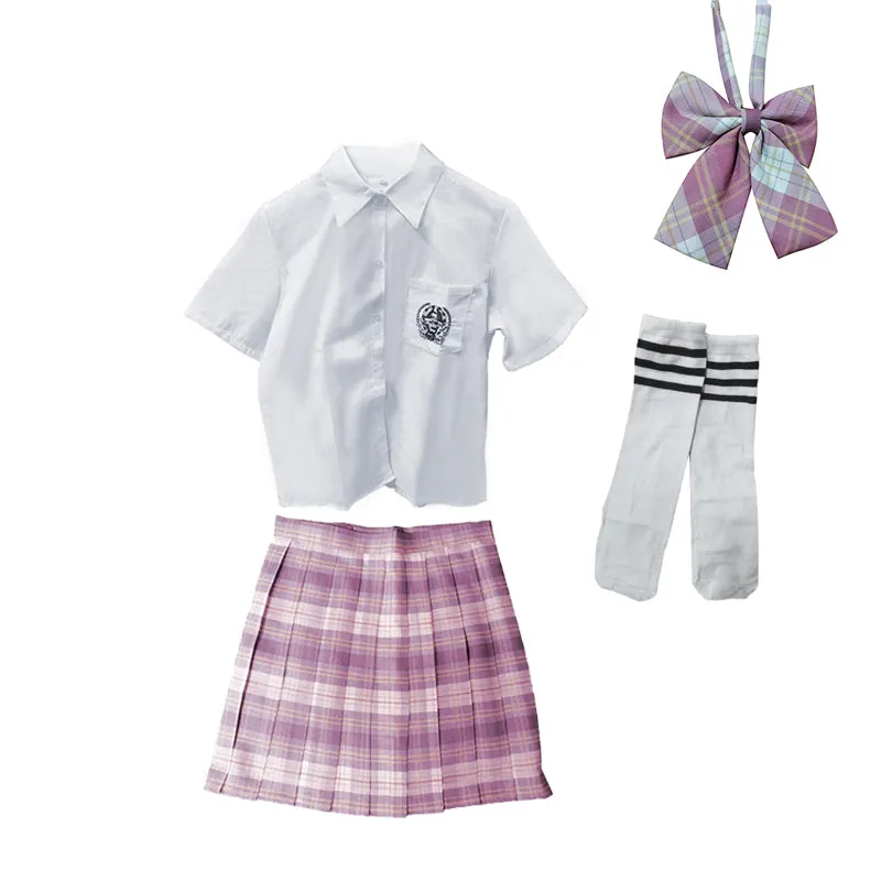 Pink Plaid Jk School Uniform Set