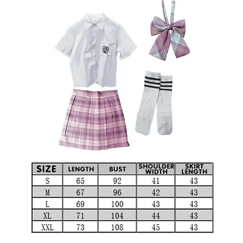 Pink Plaid Jk School Uniform Set