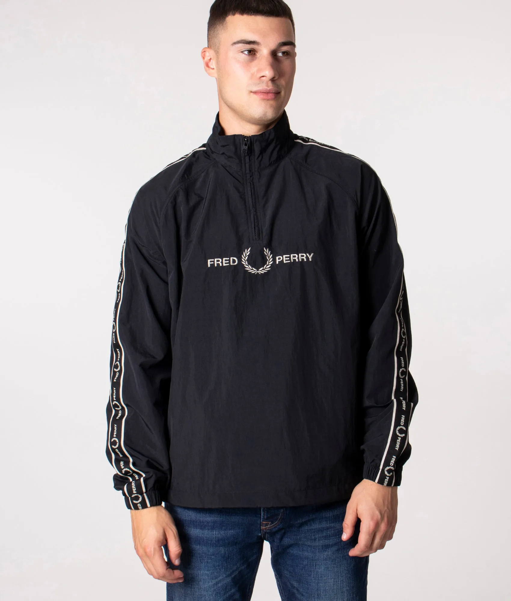 Quarter Zip Taped Sleeve Shell Windbreaker