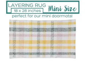 Small Yellow Plaid Accent Rug