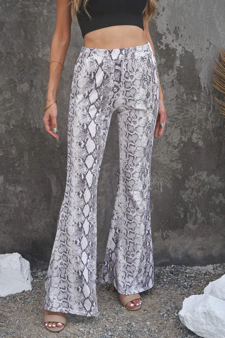 SNAKE SKIN PANTS WIDE LEG